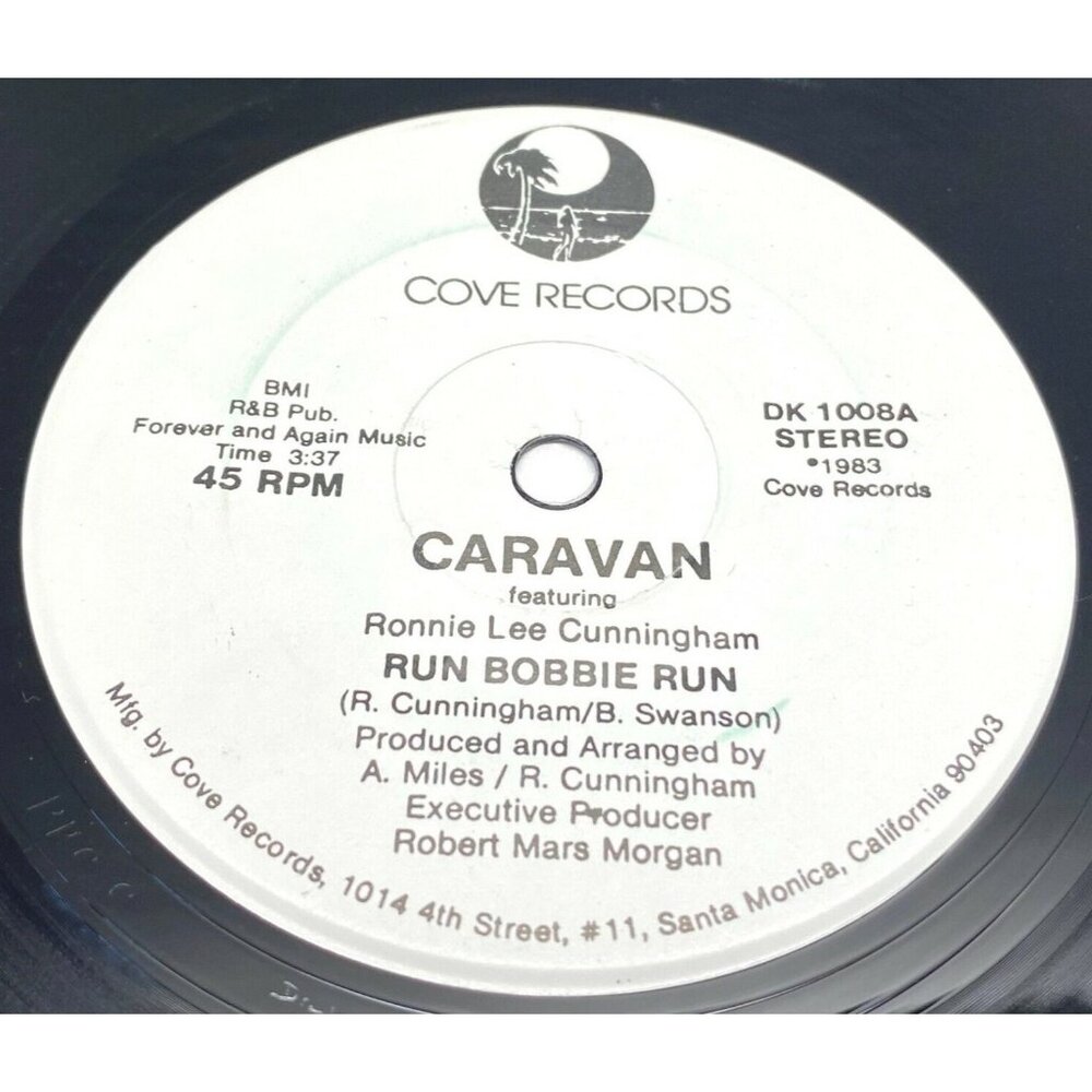 Caravan Ronnie Lee Cunningham Run Bobbie Run / Wait 45 Vinyl 80s Rock Promo